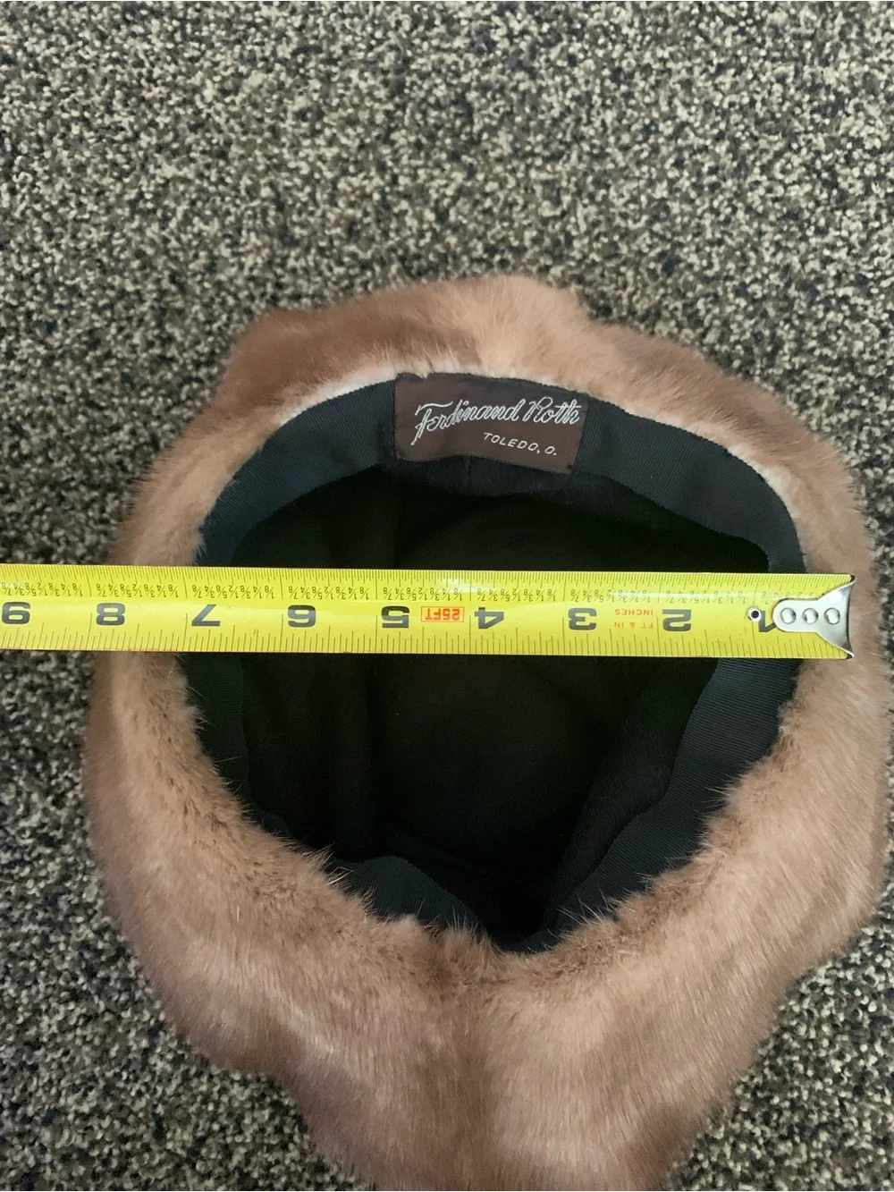 Ferdinand Roth Plush Beige real Fur Bucket Hat see description